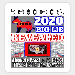 Trump 2020 Big Lie Revealed | Design That Commemorates the November 3rd Movement Sticker